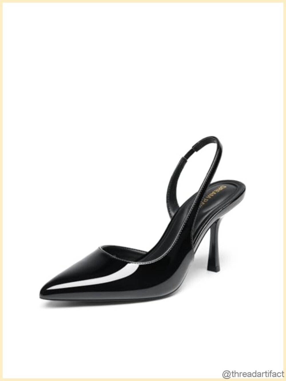 Women's Slingback Pointed Toe Stiletto Pump Heels Faux Leather